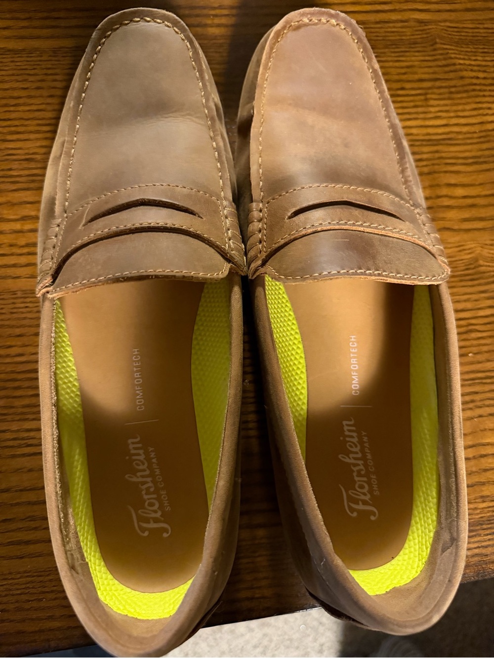 Florsheim Men’s Light Brown Leather Penny Loafers